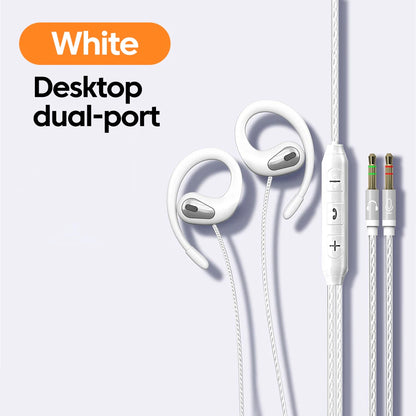 3.5mm/Type-C Wired Headphones Hook-on Ear HD Noise Cancelling Call Earphones With Dual Mic Headset For Cellphone Computer Earbud
