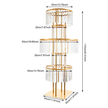 5 Tiers Gold/Silver Wedding Centerpieces Flower Stand Vase Centerpiece Acrylic Flower Stand with Hanging Acrylic