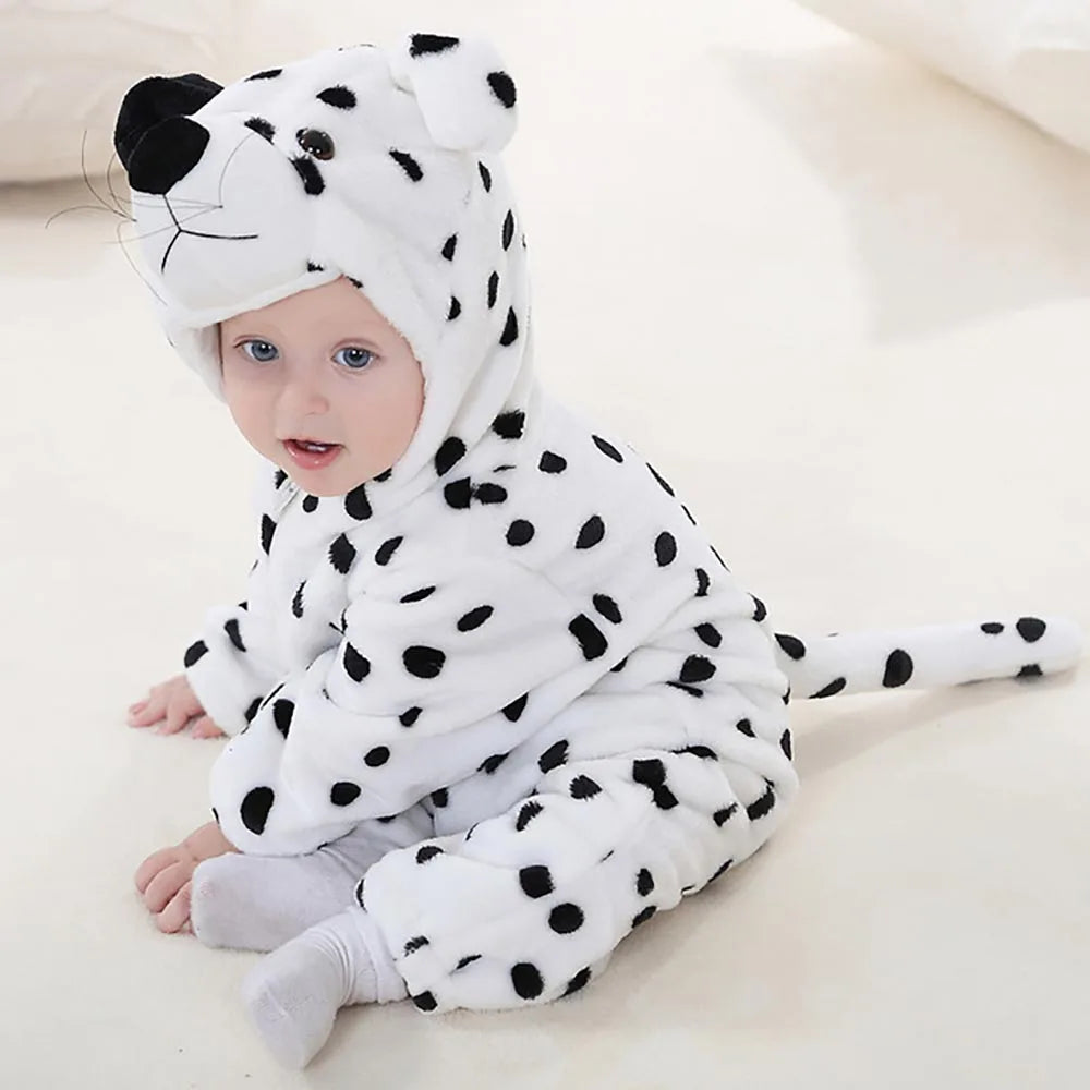 Cartoon Flannel Baby Rompers Unicorn Rabbit Dinosaur Pajamas Cotton Baby Boy Girls Animal Costume Baby Jumpsuit Kigurumi Outfits