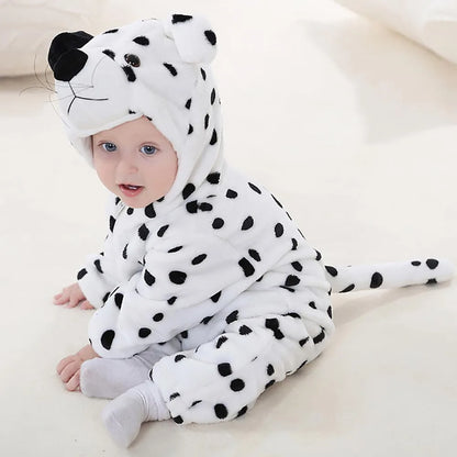 Cartoon Flannel Baby Rompers Unicorn Rabbit Dinosaur Pajamas Cotton Baby Boy Girls Animal Costume Baby Jumpsuit Kigurumi Outfits