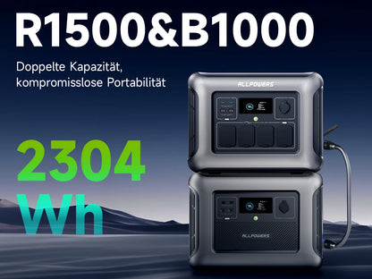 ALLPOWERS R1500 Modular Power Stations Key Into B1000 Superior Off-grid Portable Backup UPS Solar Electricity Generator System
