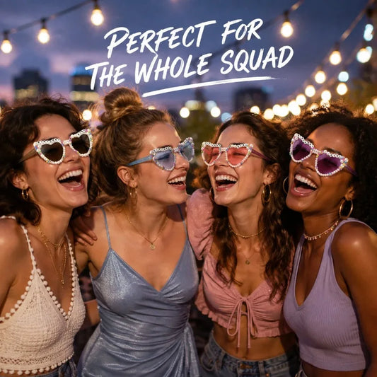 Colorful Sprinkles Heart Sunglasses Women Candy Decor Heart Shaped Party Eyewear Bachelorette Birthday Girls Squad Photo Booth