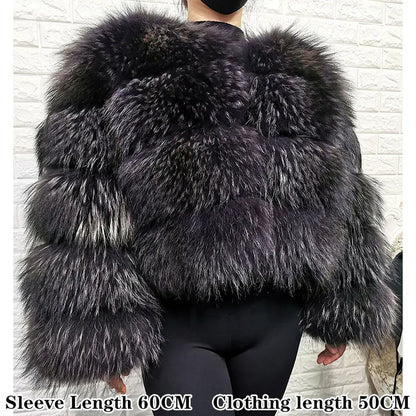 2026 Maomaokong Super Hot Winter Women Luxury Thick Real Raccoon Fur Coat Natural Fox Fur Jacket Plus Size Jackets Female Vest