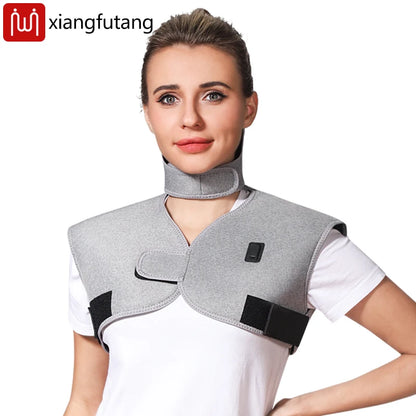 Red Light Heated Shawl Vest 3 Vibration Massage Neck Shoulder Back Body Warmer Neck Back Muscle Relaxation