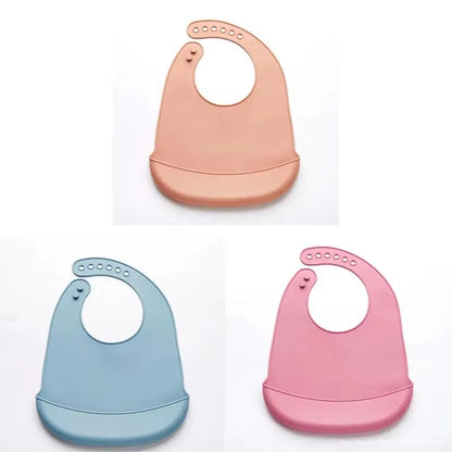 1-3pcs Baby Bib Adjustable Waterproof Bibs Babies Soft Edible Silicone Newborn Saliva Dripping Towel Drooling Scarf BPA Free