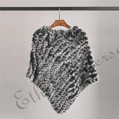 Women's Real Rabbit Fur Poncho Vest Natural Leather Winter Jacket Wrap Coat Shawl  Wedding Party Knitted Fur Vest Wholesale