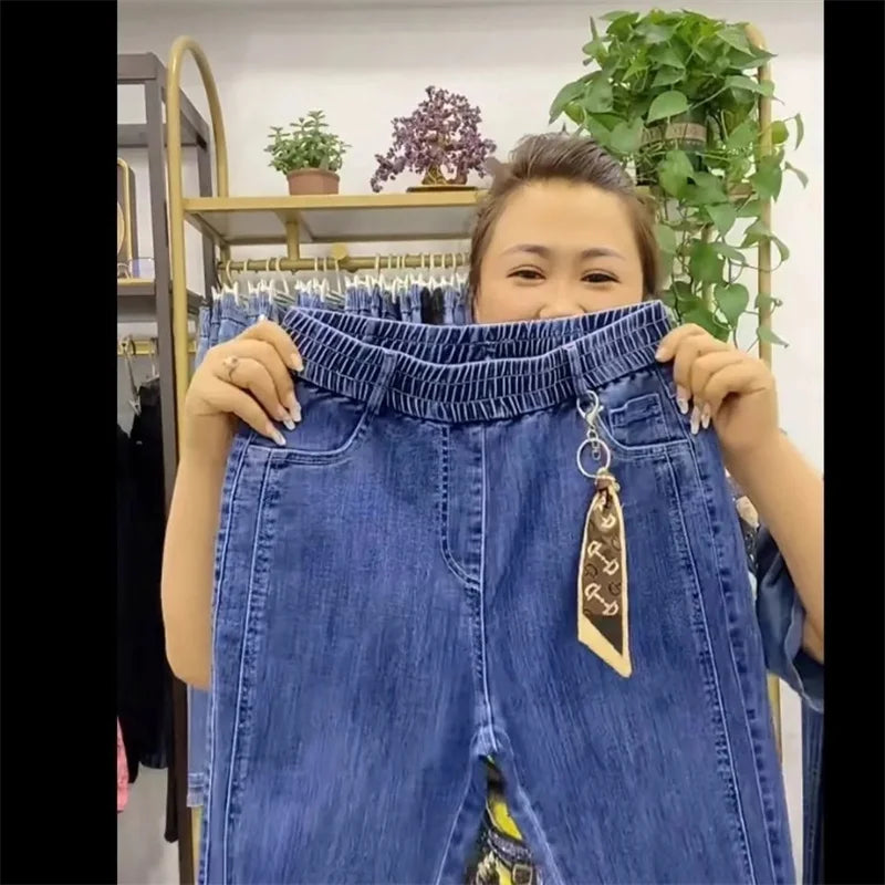 Spring Summer 2026 New Fashion Korean Jeans Women's With High Waist And Slim Joker Fashion Casual Denim Harem Pants Female