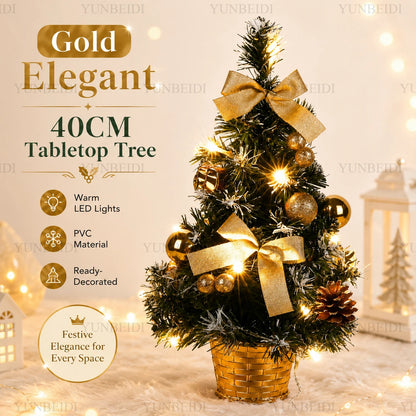 Mini Artificial Christmas 40CM Christmas Tree with LED Lights Tree Home Desktop Decoration Christmas Decoration New Year Gift