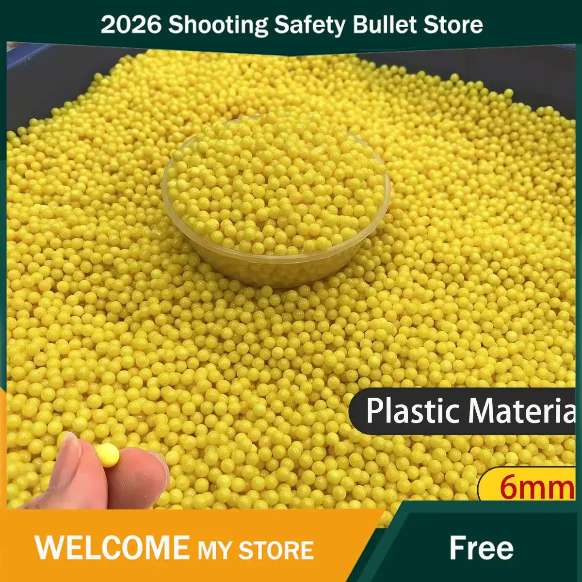BB Bomb100/200/500/1000/2000 Rounds Hunting Shooting 6mm BB Strikeball Rifle Gun Plastic BB Balls Yellow Paintball Accessories
