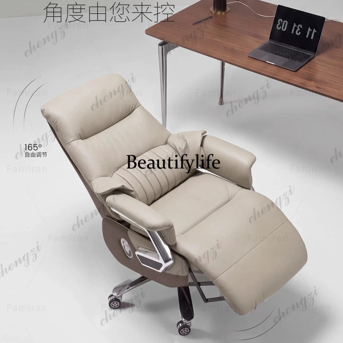 First layer cowhide electric boss chair ergonomic office chair waist support with pedal computer chair