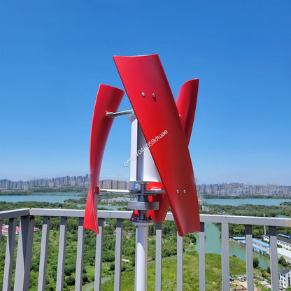 5000W 6000W Vertical Wind Turbine 12V 24V 48V Small Windmill Free Energy Wind Generator for 110V or 220V Household Farm Boat Use