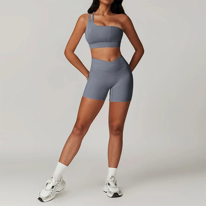 Skinny Sports Sets Women's Tracksuit Scrunch Butt Fitness Suits Push-Up Sexy Workout Sportswear Tights Short Activewear Woman