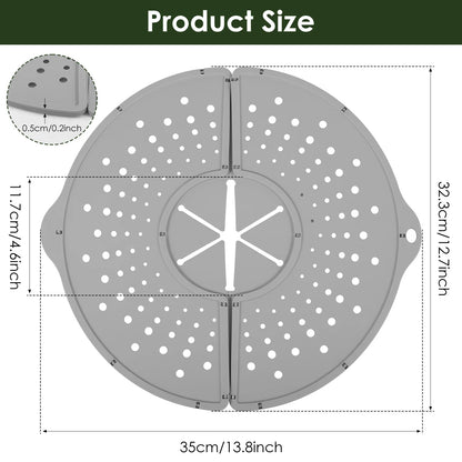 Multiuse Silicone Splash Guard Foldable Oil Splatter Screen for Frying Pan Heat Resistant Pot Lid Kitchen Cooking Tools