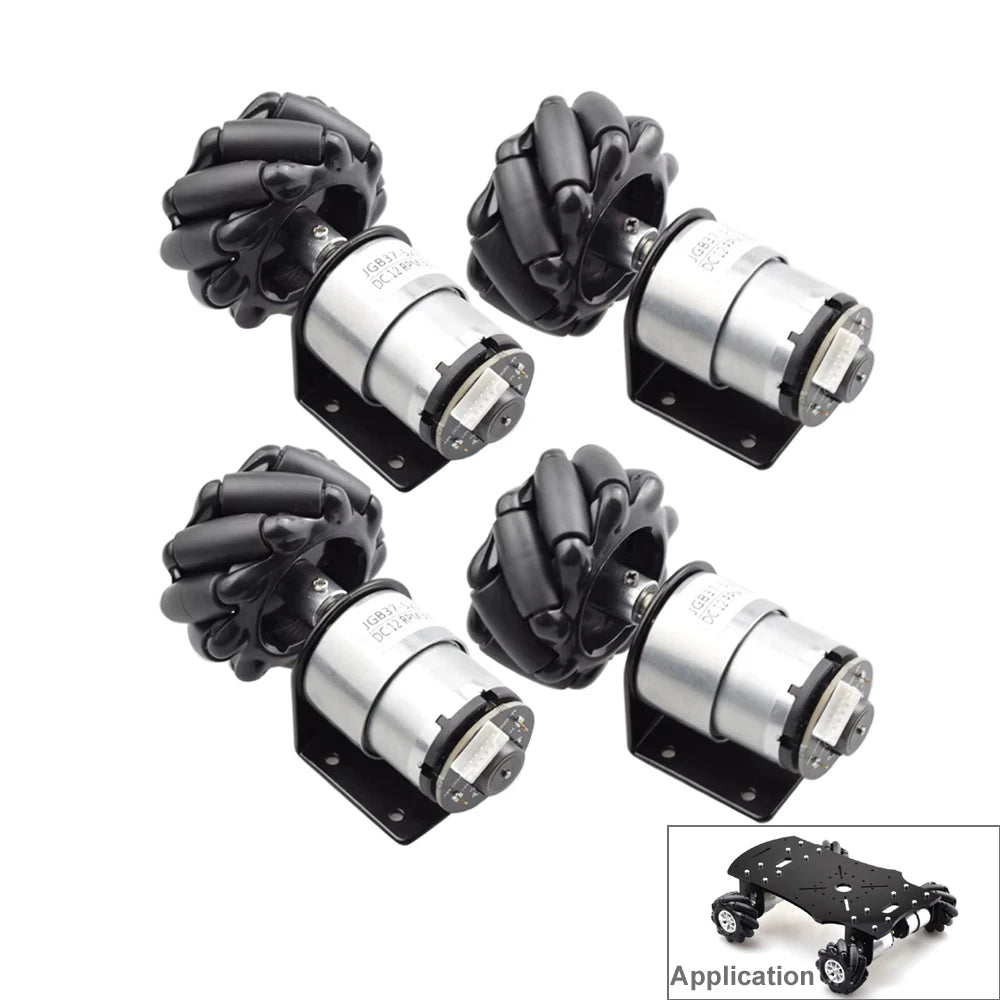 5KG Load 60mm Mecanum Wheel for Arduino Raspberry Pi with 12V DC Hall Encoder Motor DIY STEM Robot Car Toy Parts