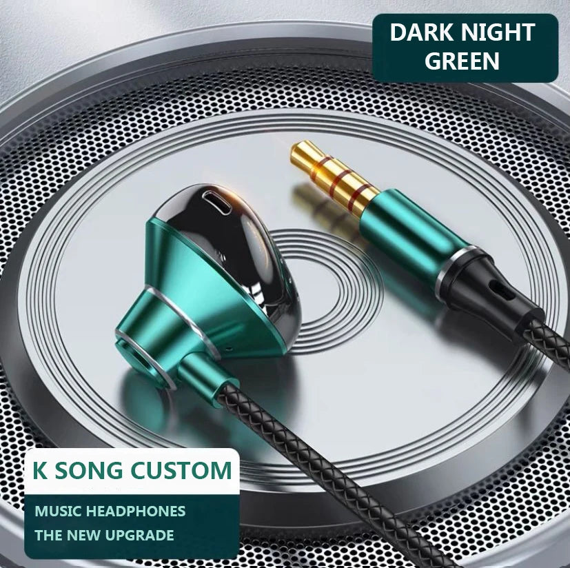 9D Surround Bass Type C&3.5mm Headphones Wried Control Headsets In HD Mic In-ear Earbuds For IPhone15/16/17 For Samsung Earphone