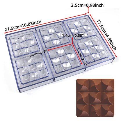 Polycarbonate Chocolate Mould Professional Molds for Candy Bonbons Bar Acrylic Mold Confectionery Baking Pastry Bakery Utensils