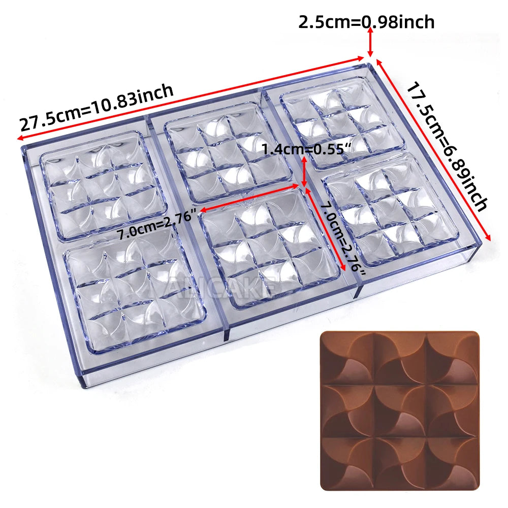 Polycarbonate Chocolate Mould Professional Molds for Candy Bonbons Bar Acrylic Mold Confectionery Baking Pastry Bakery Utensils