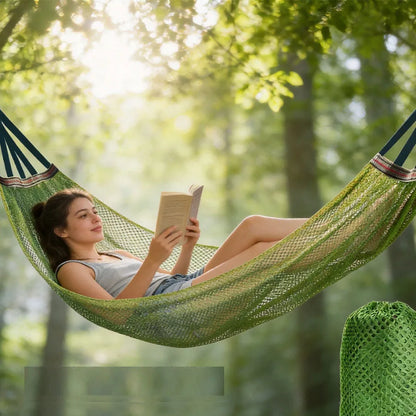 Outdoor Mesh Hammock Swing, Portable Camping Hammock, Lightweight Travel Gear for Outdoor Adventures