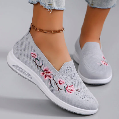 Spring new women's sports shoes, fashionable, breathable, lightweight, non-slip, wear-resistant, casual sports shoes, flat shoes