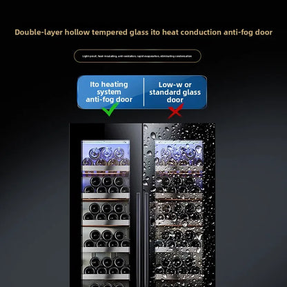 Dual-Door Dual-Zone Home Wine Cooler – Refrigerated Cabinet with Constant Temperature and Humidity Control