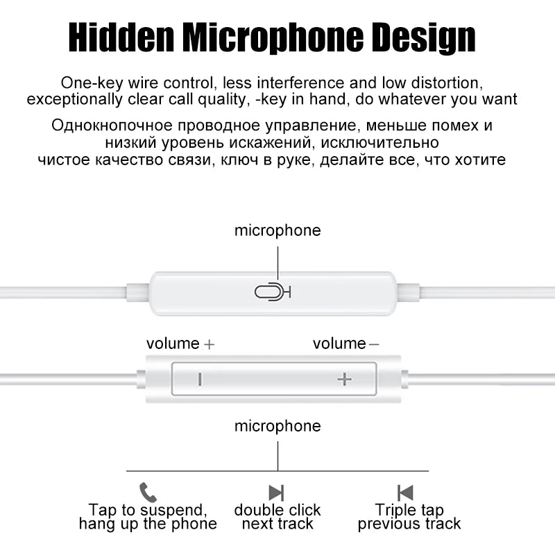 Original In-Ear Wired Earphones For Apple iPad iPhone 17 11 12 13 14 15 16 Pro Max TypeC Headphones Laptops Tablet 3.5mm Earbuds