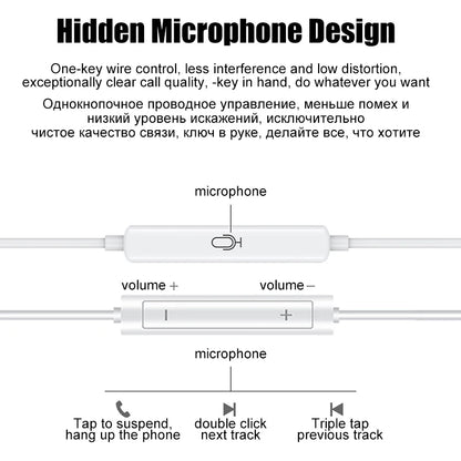Original In-Ear Wired Earphones For Apple iPad iPhone 17 11 12 13 14 15 16 Pro Max TypeC Headphones Laptops Tablet 3.5mm Earbuds