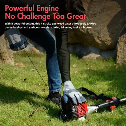 4-Stroke Gas Weed Eater 31cc 15lb 13 in Straight Shaft Trimmer Cordless Weed Wacker Light High-Power for Lawns and Garden Care