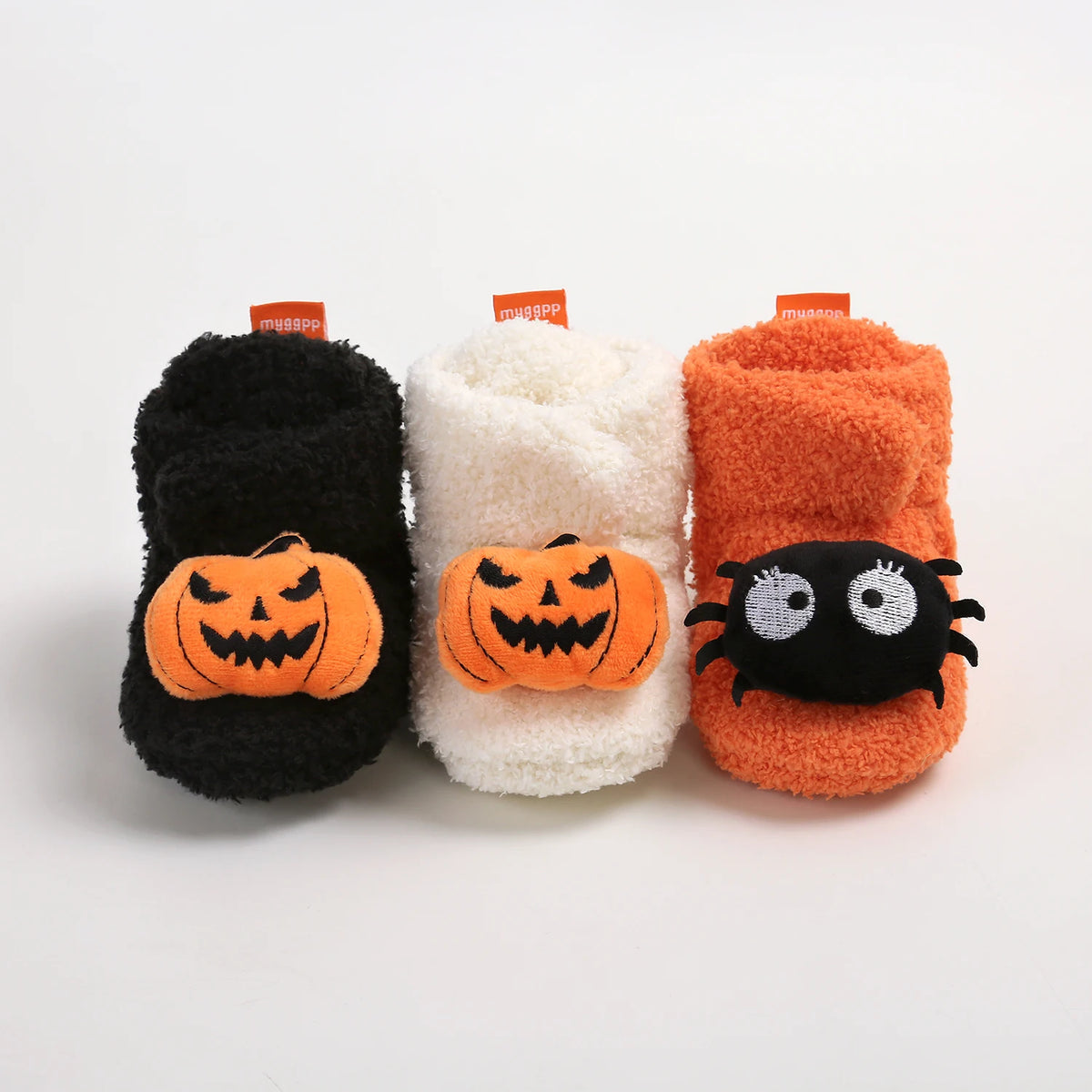 Halloween Pumpkin Baby Booties Stay On Slipper Winter Warm Soft Shoes Newborn Crib Sock Shoes