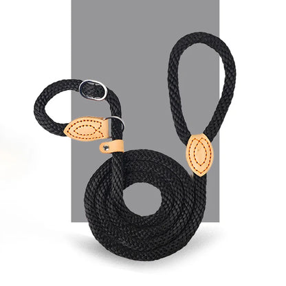 Dog Leash P Chain Slip Collar pet Walking Lead Outdoor puppy pet Traction Hemp rope For small Medium Large big Dogs long 1.5m