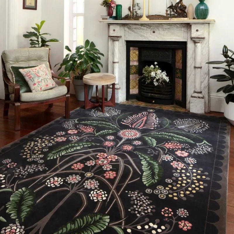 Light Luxury Cloakroom Carpet Home Non-slip Mat Large Area Bedroom Decor Washable Rug European Retro Carpets for Living Room