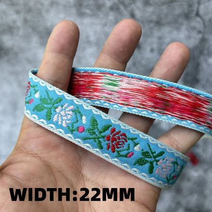 5 Yards 1~3CM Geometric Flower Designs Are Selling Well Embroidered Jacquard Ribbon Decorative Clothing Dog Chain Curtains