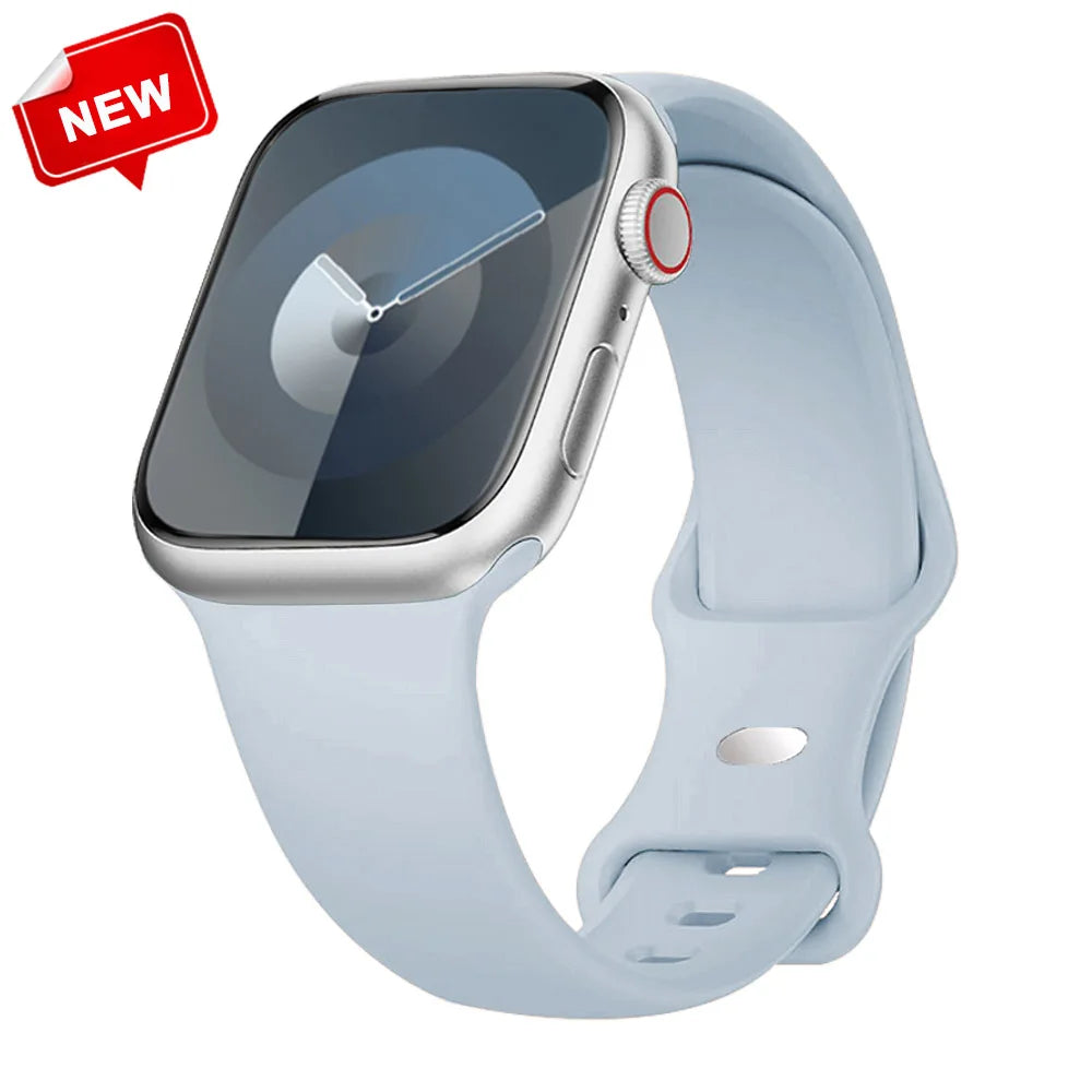 Silicone Watch Strap for Apple Watch, Replacement Bracelet Correa, 40/41/42/44/45/46/49mm, Compatible iWatch Series SE 7 8 9 10 11 Ultra 2 Ultra 3