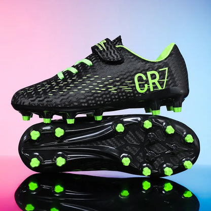 New Children Football Boots Outdoor Trainers Soccer Shoes for Kids Boys Girls Hook Loop Football Cleats Futsal Sneakers 28-39