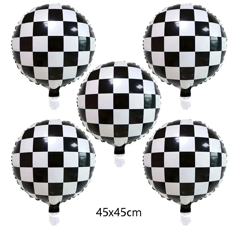 5pcs Tire Foil Balloons - Car Themed Birthday Party Decorations for Boys, Racing & Monster Truck Party Supplies