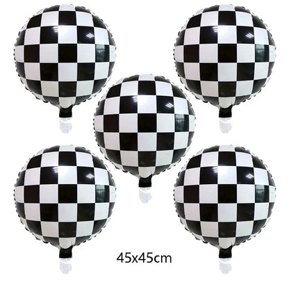 5pcs Tire Foil Balloons - Car Themed Birthday Party Decorations for Boys, Racing & Monster Truck Party Supplies