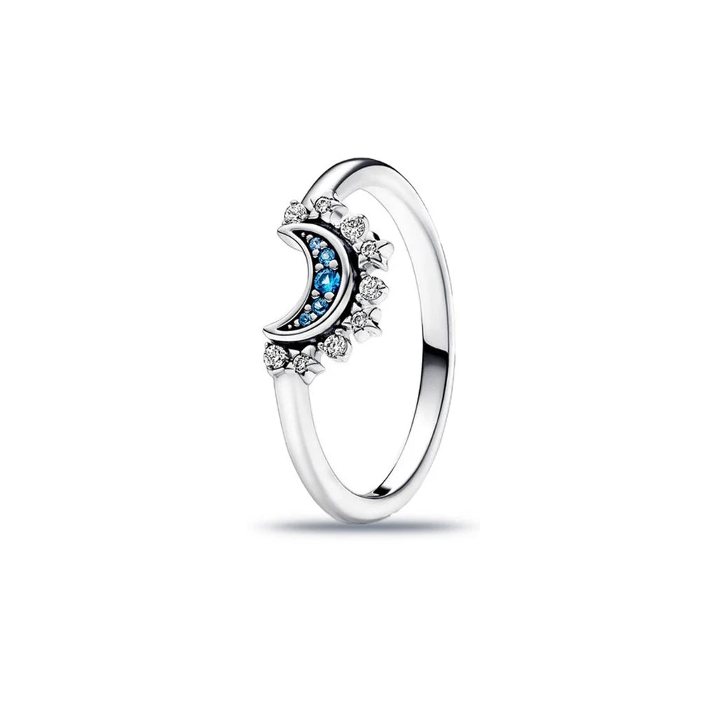 925 Sterling Silver Red Luminous firefly Heart Stone Snowflake Daisy Ring Rings Wedding Fashion Fine Jewelry For Mother Day