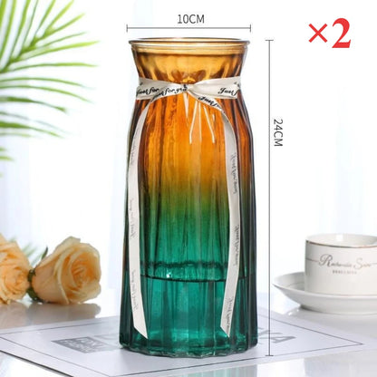 European Style Glass Vase Geometric Glass Vases Hydroponic Plant Bottle Flower Arrangement Pot Home Office Desktop Decor