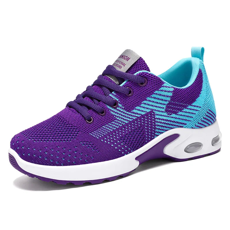 Spring Autumn Women Mesh Breathable Sports Shoes Lady Non-slip Running Shoes Adult Student Commuter Casual Shoes Everyday Casual