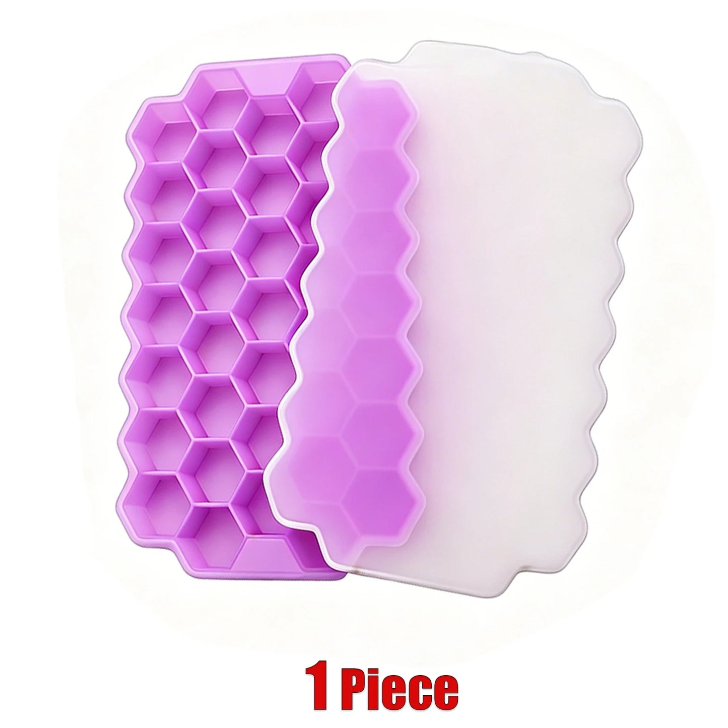 Honeycomb Ice Cube Trays with Lid Silicone Ice Cube Tray 37 Grids Reusable Ice Molds Ice Cube Mould for Coffee Whiskey Cocktails
