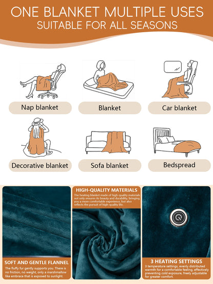 Electric Heated Blanket, USB Heated Blanket Shawl, single person warm heating shawl, Wearable Electric Blanket