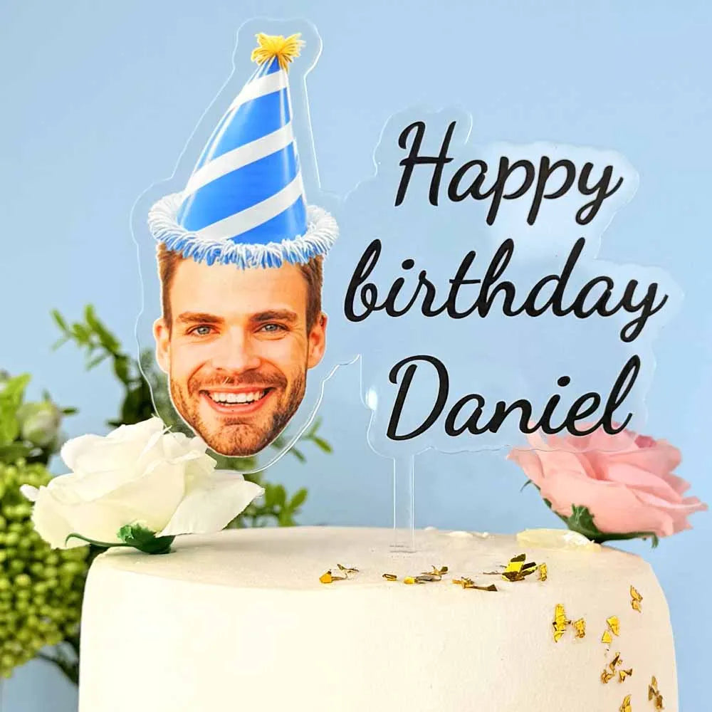 Personalized 30th 40th 50th Birthday Cake Topper Funny Birthday Party FavorsBirthday Party Decor Custom Photo Cake Topper