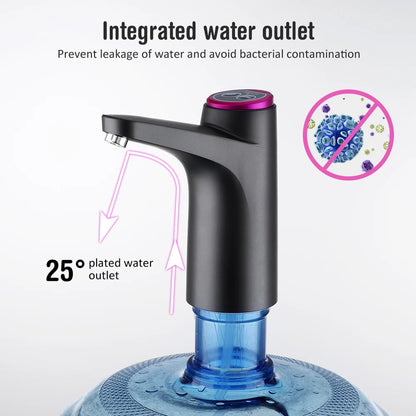 Automatic Water Dispenser Electric Water Pump Button Control USB Charge Portable for Kitchen Office Outdoor Drink Dispenser