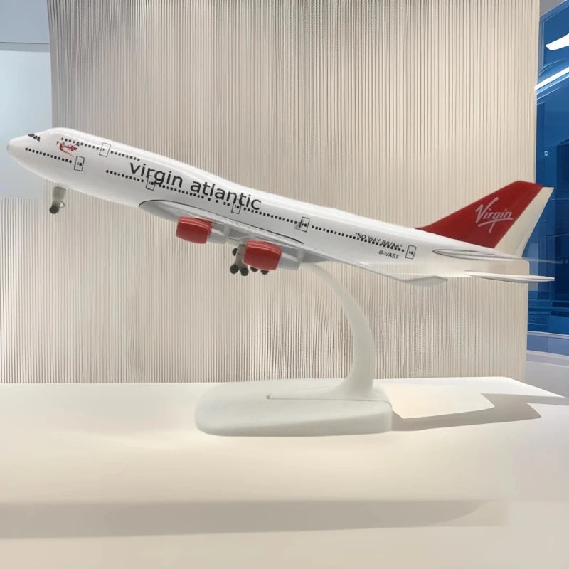 20cm Model Plane British Virgin Atlantic B747 Airlines 747 Diecast Airplane Toy For Boys Alloy Metal Model Aircraft W Wheels