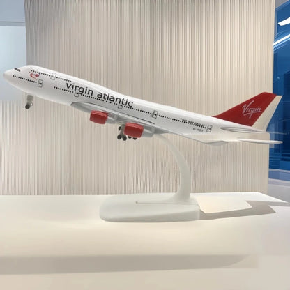 20cm Model Plane British Virgin Atlantic B747 Airlines 747 Diecast Airplane Toy For Boys Alloy Metal Model Aircraft W Wheels