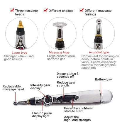 5 in 1 Electronic Acupuncture Pen Meridian Energy Pulse Massage Pen Acupoint Stimulation Pain Relief Muscle Relaxation Portable