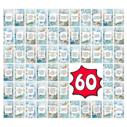 60pcs Women Affirmation Cards, Daily Positive Quotes, Self-Encouragement Motivational Cards for Mental Wellness, Gifts Idea