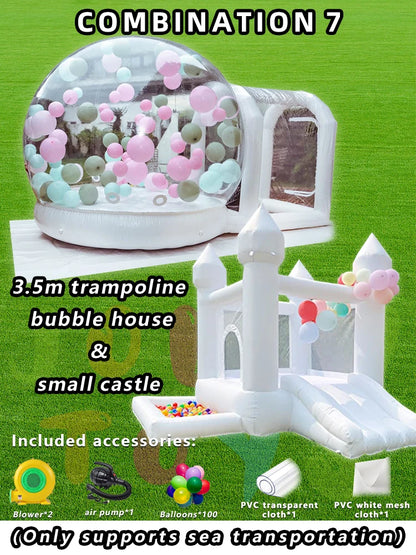 Aesthetic Clear Inflatable Balloon House Modern White Bubble House for Wedding Backdrop Baby Shower Party Event Decor