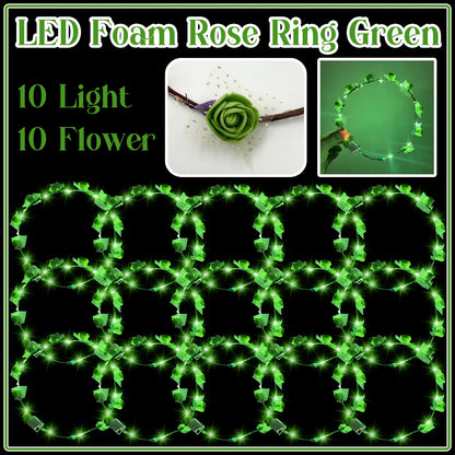 10-100Pcs LED Flower Headbands Light up Flower Headband Glow in the Dark Headband Wedding Party Music Festival Favors for Guest
