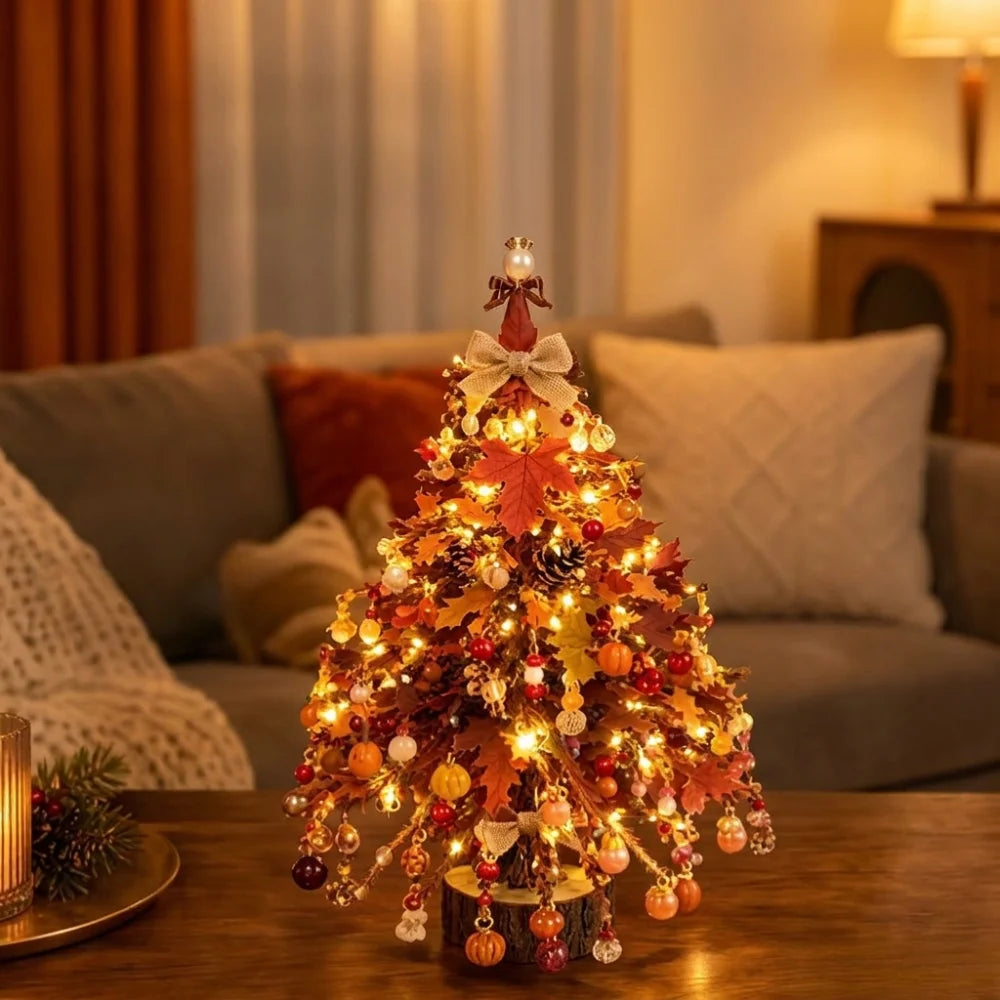 Handmade DIY Beaded Christmas Tree Kit with Light Up Colorful Halloween Tree Making Kit Educational Crystal Bead