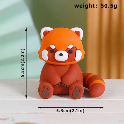 Cartoon Aniamal Cake Dec Little Raccoon Red Panda Cupcake Decoration Jungle Safari Happy Kid Birthday Party Girl Boy Babyshower